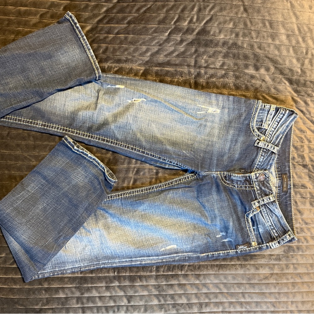 Silver Straight Leg Jeans - Suki